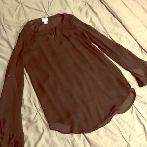 Sheer black tunic shirt